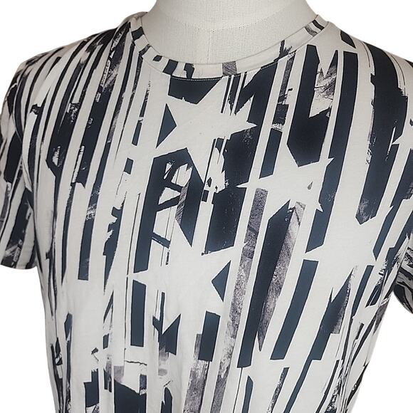 Robert Graham Mens American Boulevard Cotton T-Shirt Black White Size L - Picture 3 of 8